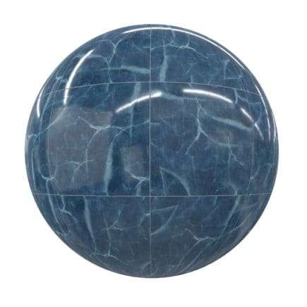 Blue Marble Tiles PBR Texture