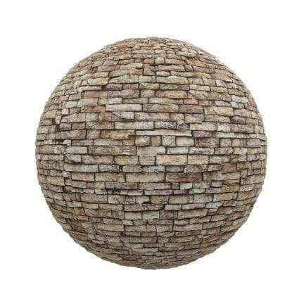 Brown Stone Brick Wall PBR Texture