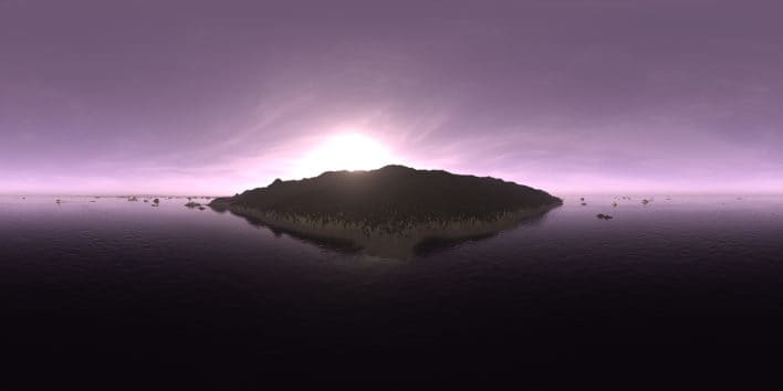 Morning Ocean Island HDRI Sky