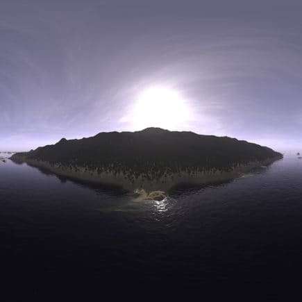 Late Morning Ocean Island HDRI Sky