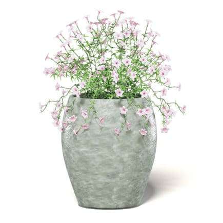 Pink Flowers 3D Model in Ceramic Pot