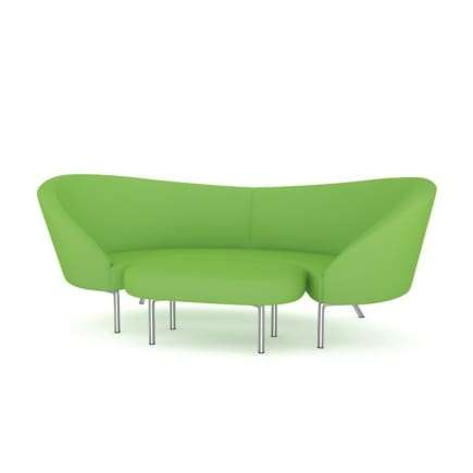 Green Sofa with Footrest