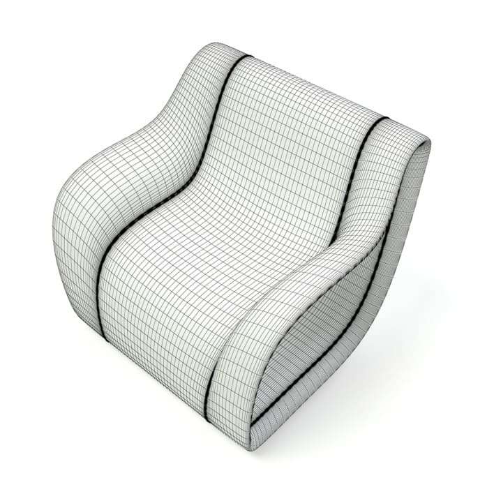 Grey and White Modern Armchair 3D Model