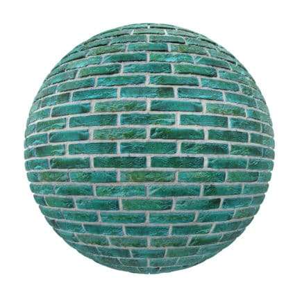 Green Brick Wall PBR Texture